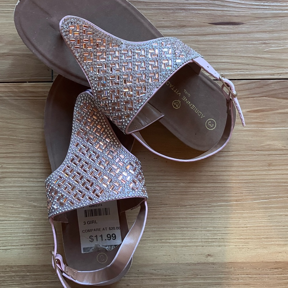 Brand new pink sparkly girl sandals